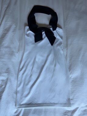White Dress with Black Bow
